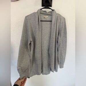 Ella Moss Heather Gray Open-Front Cardigan